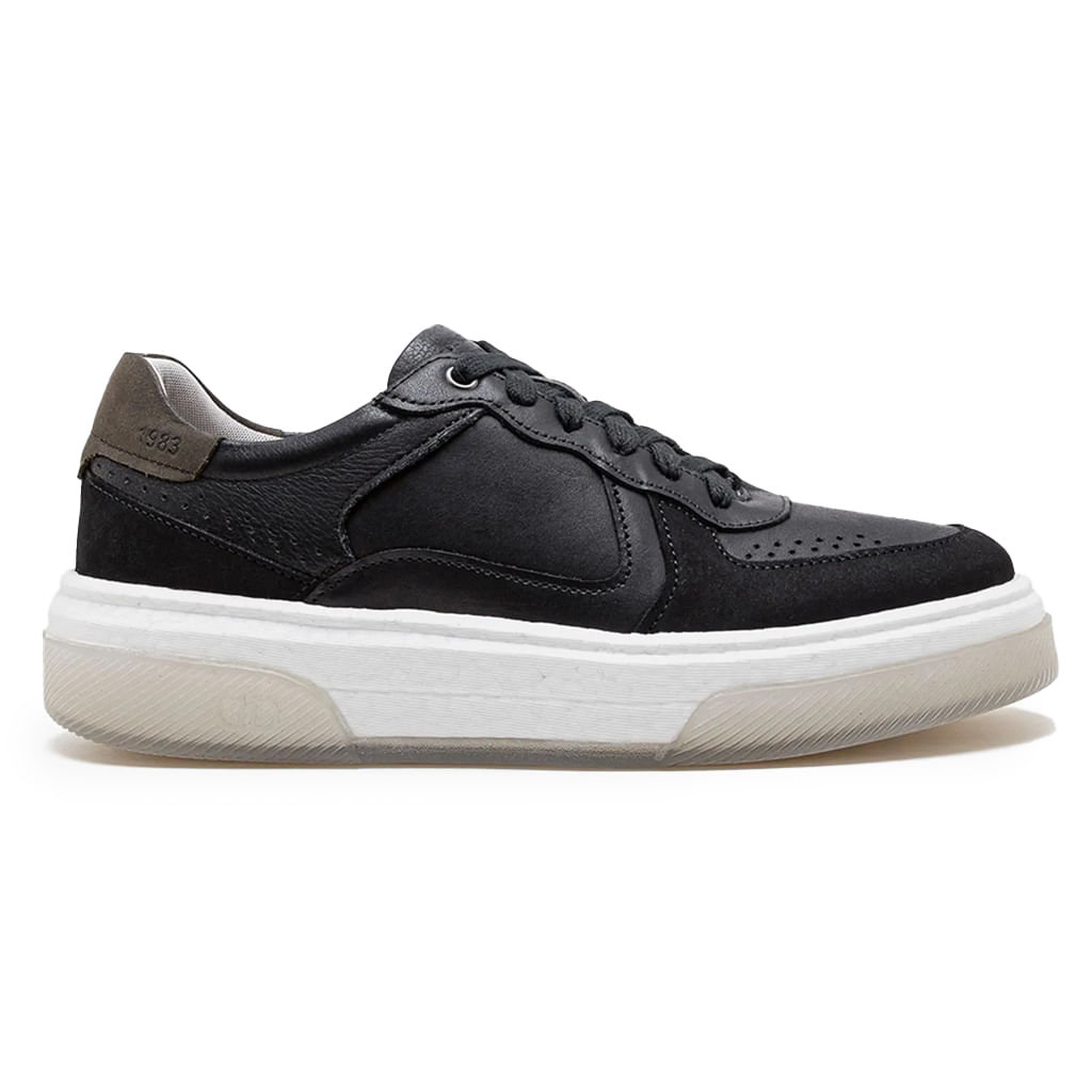 Democrata Tenis Casual 623101-001 Preto Couro -1-